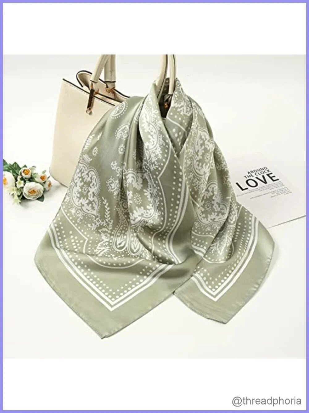 27.5 Inch Silk Head Scarf Satin Hair Wrap Bandana Square Scarf